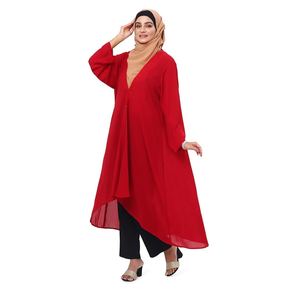 Georgette Double Shrug For Women - Maroon